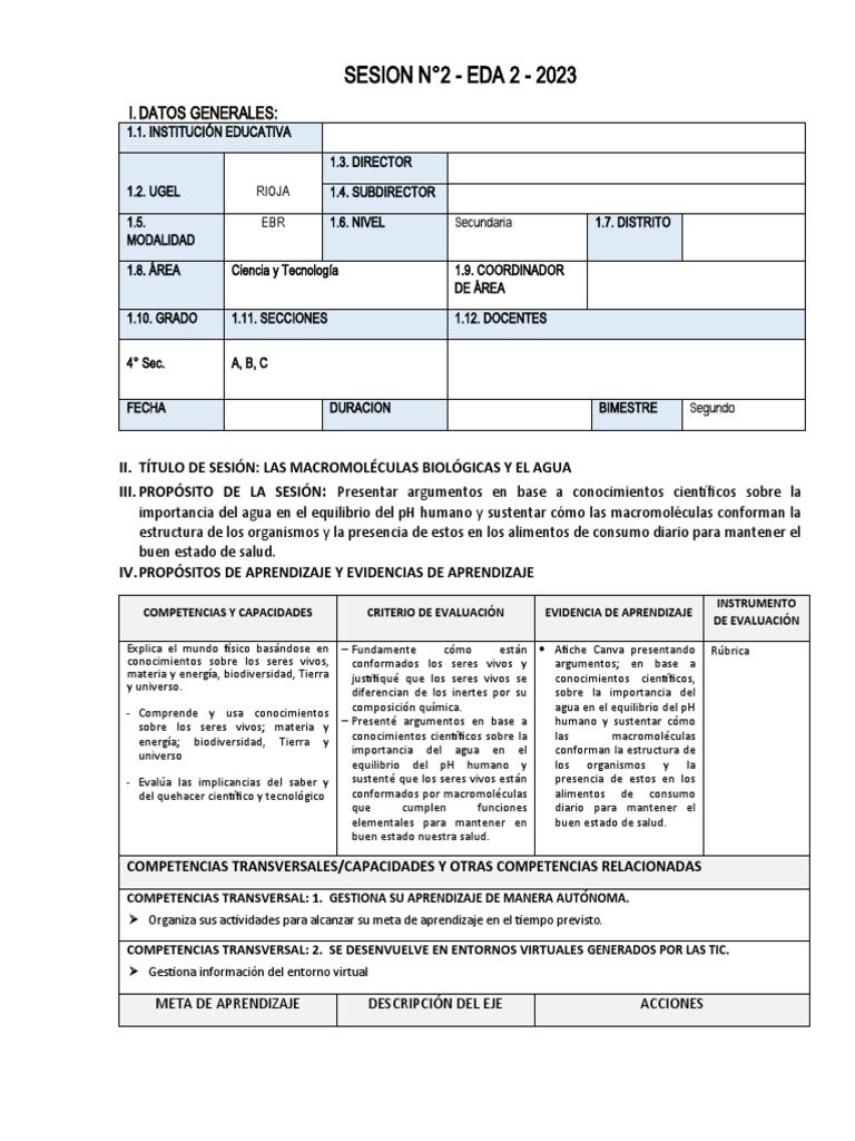 SESION 4° Semana 2 Explica EDA 2 CYT 2023 Santillana | PDF | Organismos ...