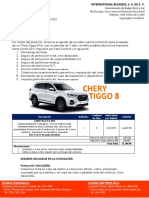 Cotización Chery Tiggo 8 - Del 15 Al 17 de Junio 2023