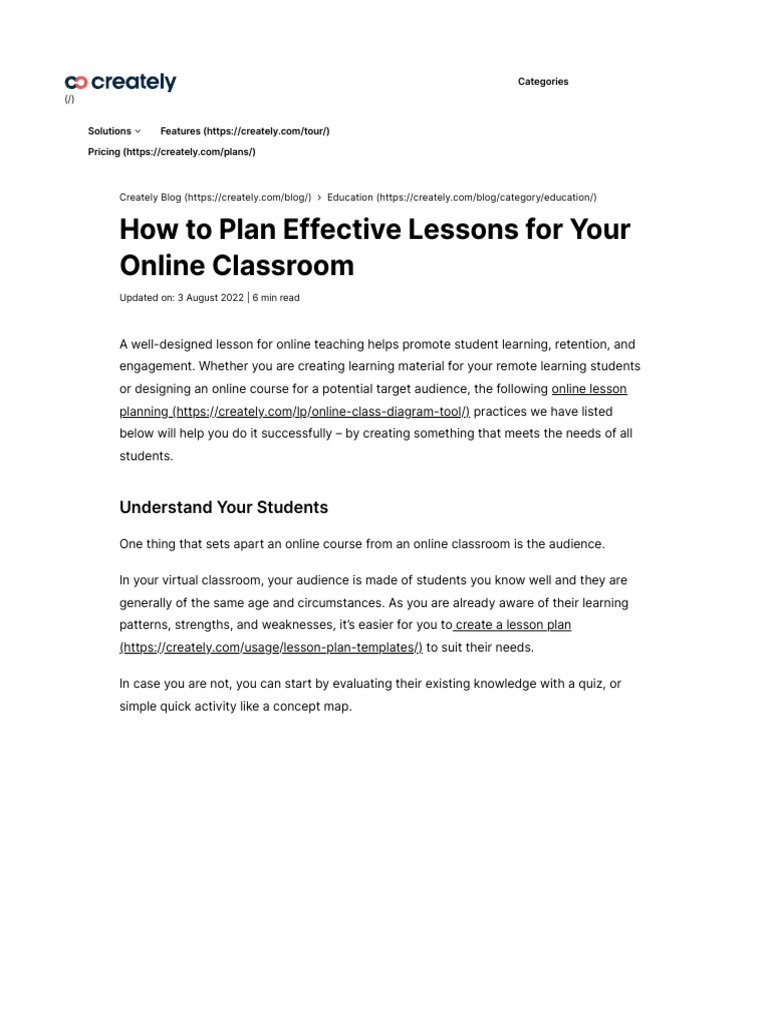 The Essential Guide To Online Lesson Planning - Tips, Tools and ...