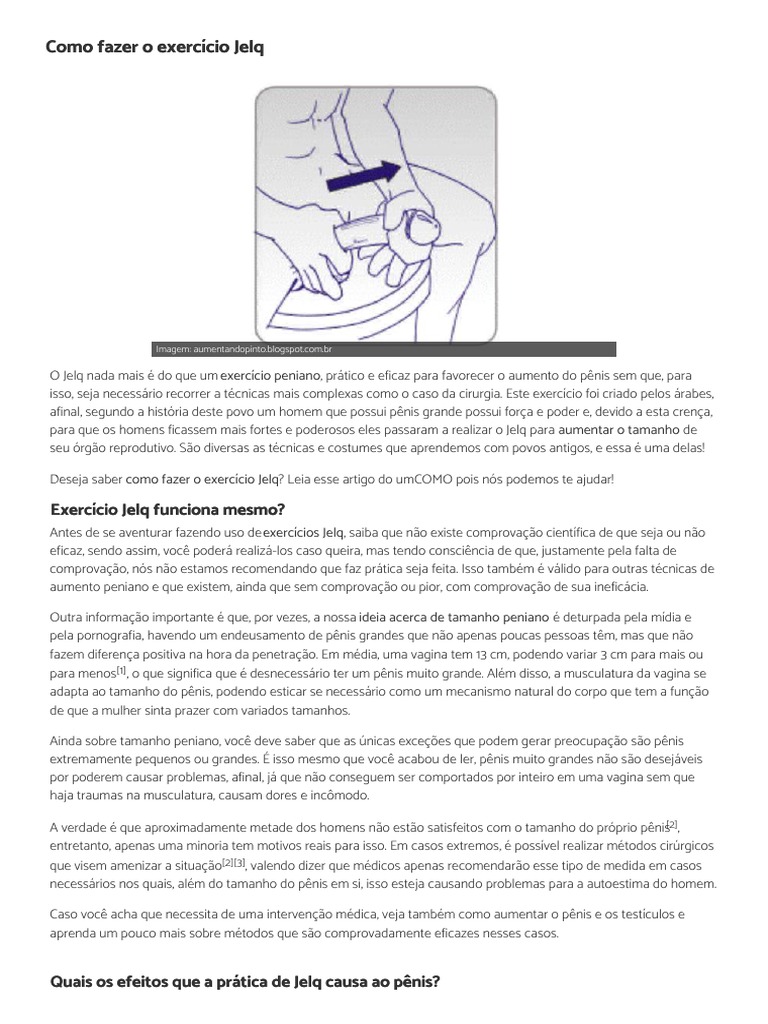 Como Fazer o Exercício Jelq | PDF | Pênis | Vagina