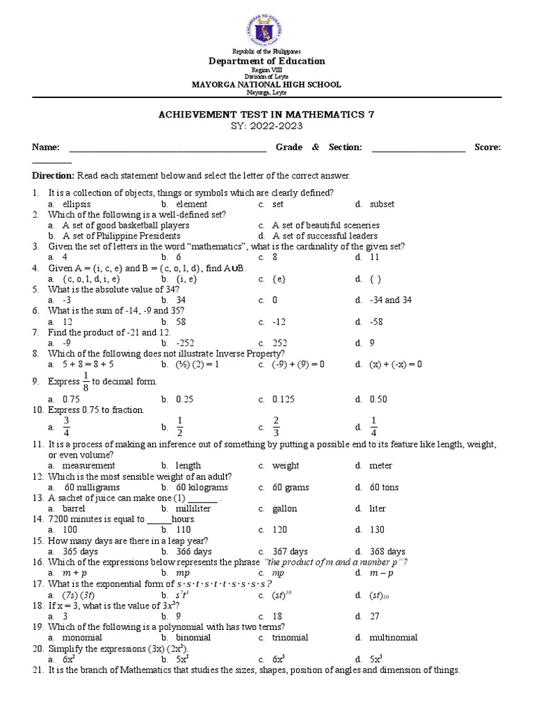 math-7-final-achievement-test-pdf-sampling-statistics-level-of