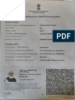 Final Certificate For COVID-19 Vaccination: Name/U'l A,..iaf Pratap Shankar Prak111h 42 Male #