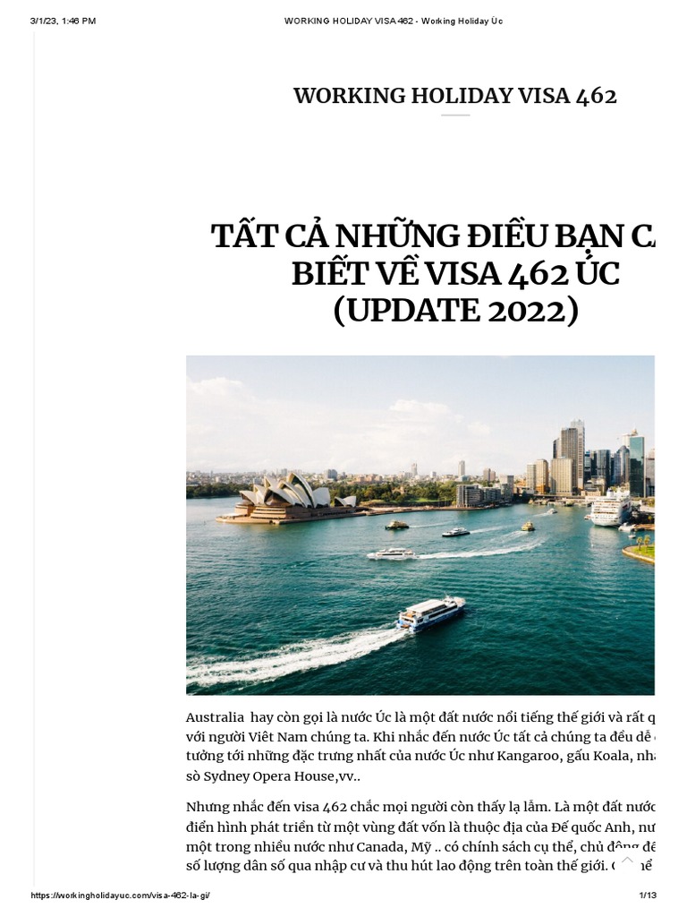 Working Holiday Visa 462 | PDF