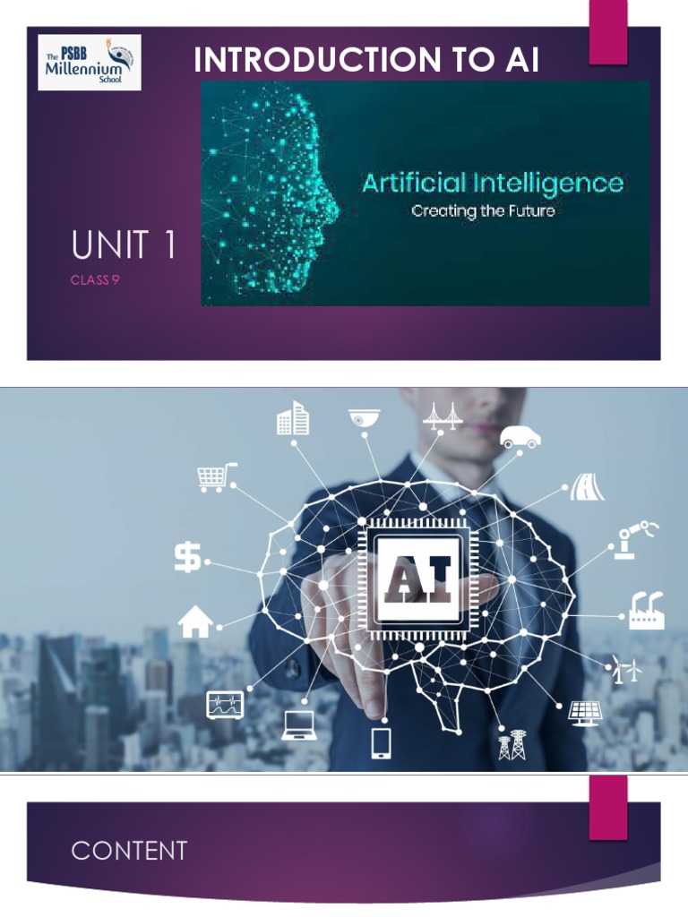 Introduction to AI for Class 9 | PDF | Intelligence (AI) & Semantics ...
