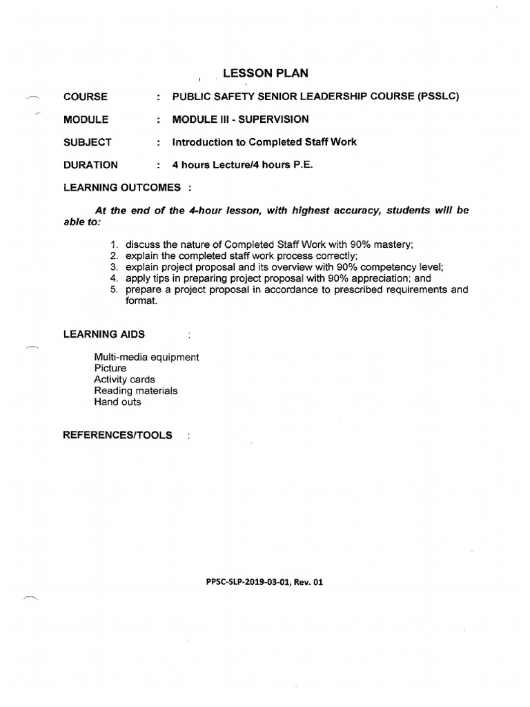 Introduction To Completed Staff Work PDF