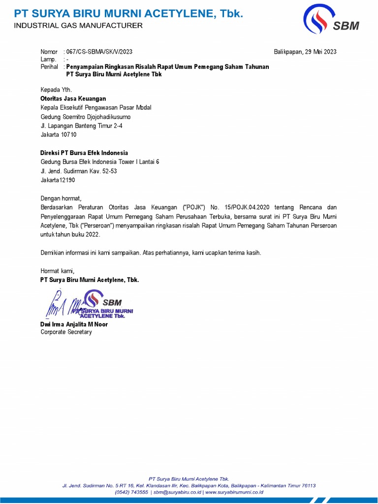 067_SK_-_Ringkasan_Risalah_RUPS_SBMA | PDF