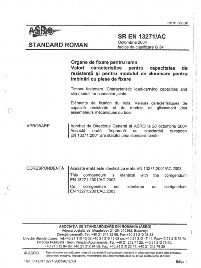 SR EN 13271-AC, Octombrie 2004 | PDF