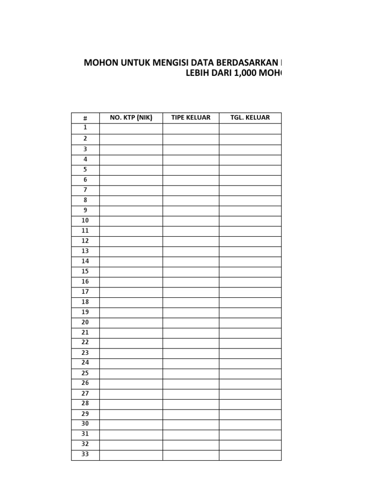 Template Tenaga Kerja Berhenti | PDF