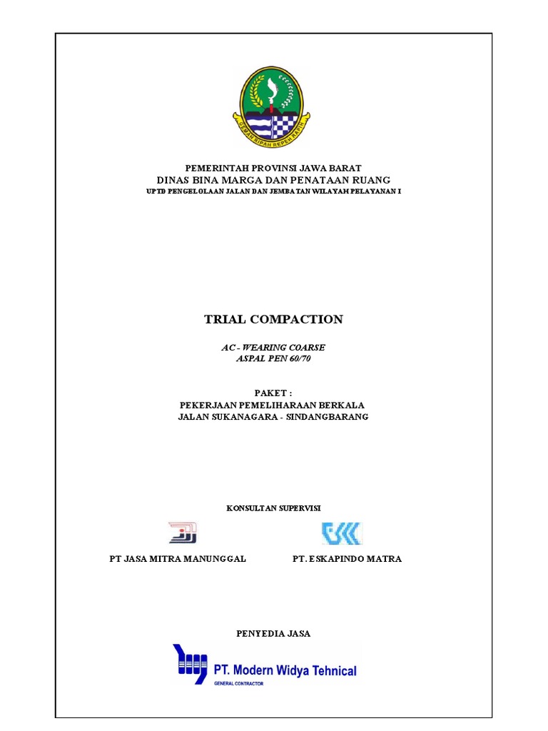 Laporan Trial Compaction Aspal 2023 | PDF