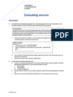 AE3.1 Evaluating Sources - Worksheet