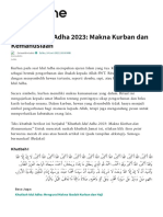 Khutbah Idul Adha 2023 - Makna Kurban Dan Kemanusiaan - NU Online