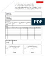 Salary Arrears Notification Form (Sample)