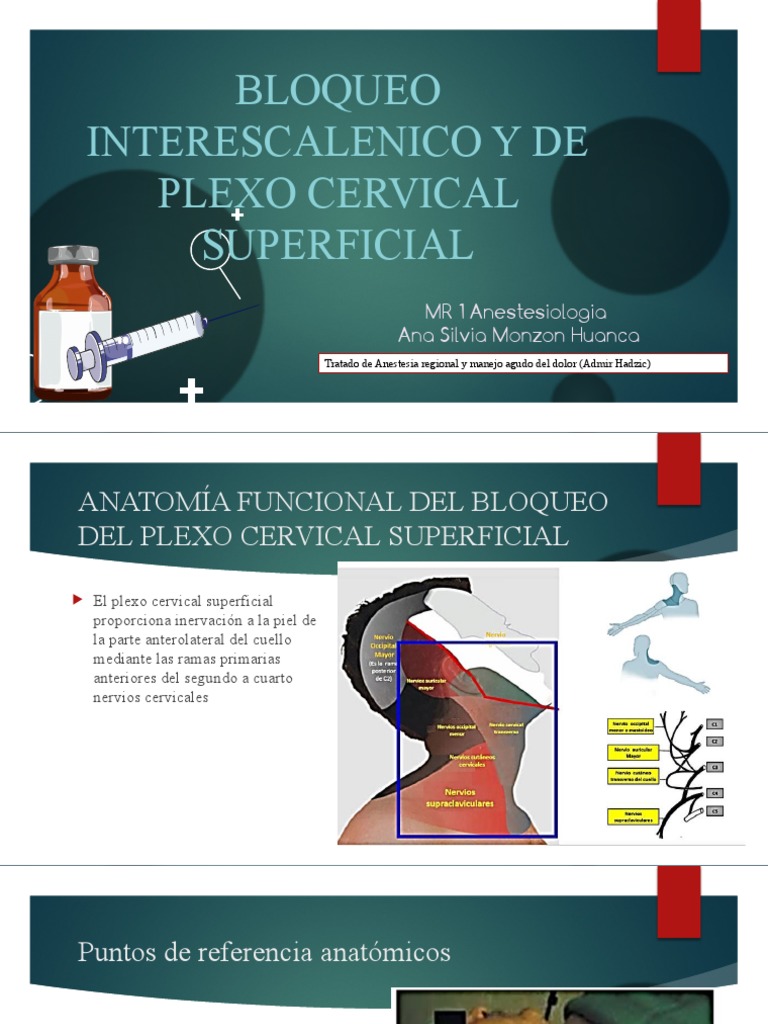 Bloqueo Interescalénico y Cervical Superficial | PDF | Inyección ...