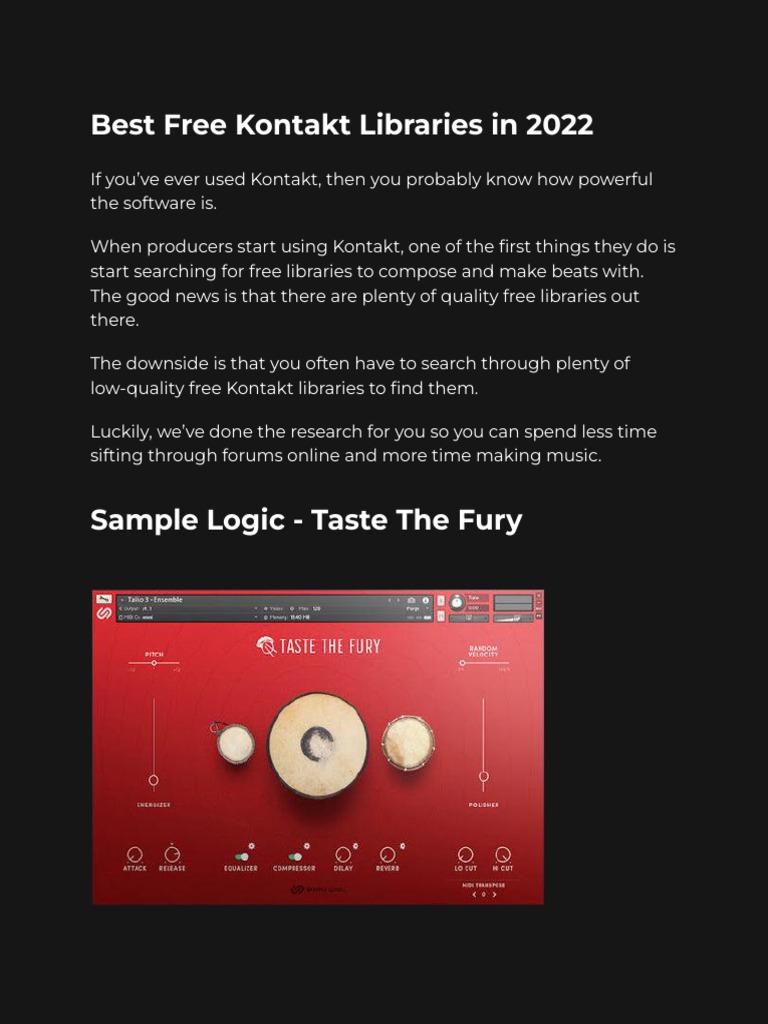 FLTips Best Kontakt Libraries 2022 PDF Piano Synthesizer
