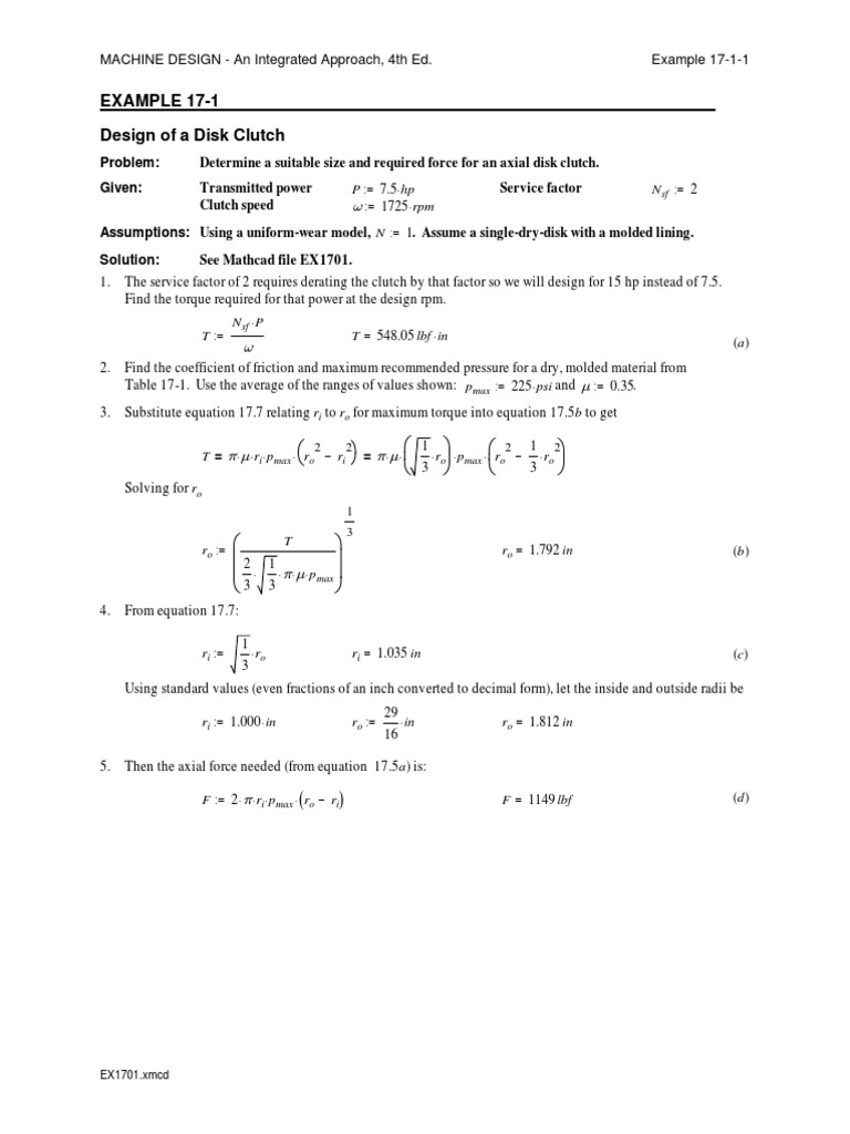 EX1701 PDF Clutch Equations
