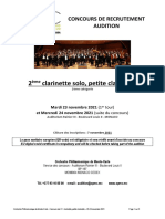 OPMC - Concours 2e Clarinette - 23-24 Novembre 2021