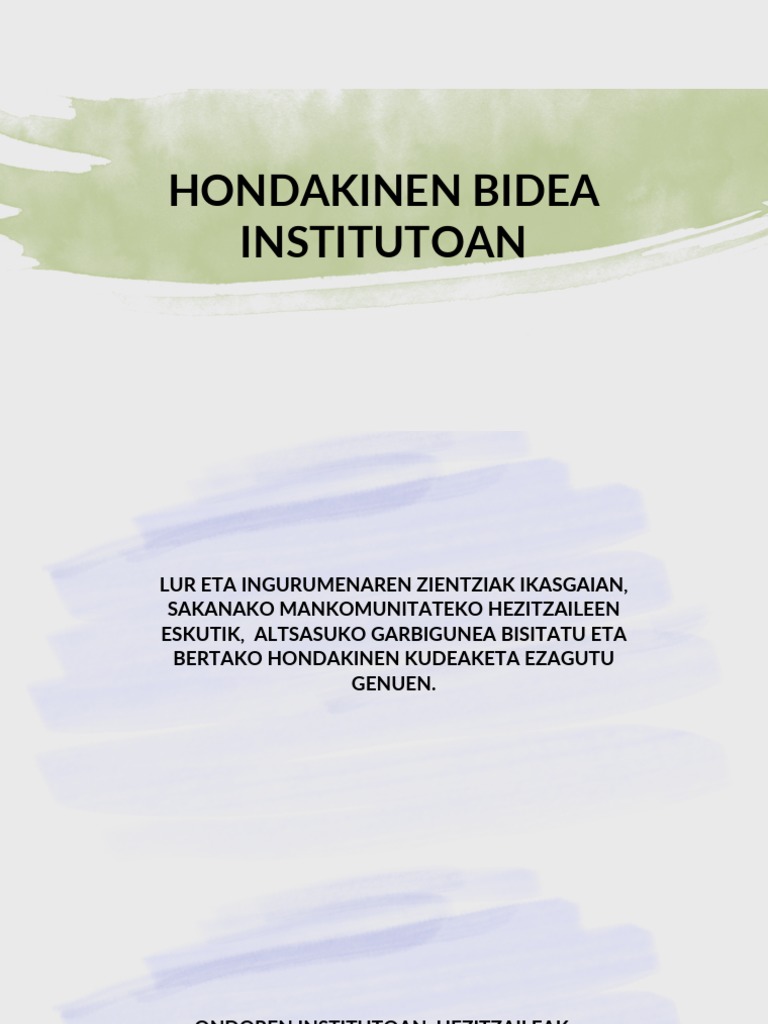 Hondakinen Bidea Institutoan | PDF