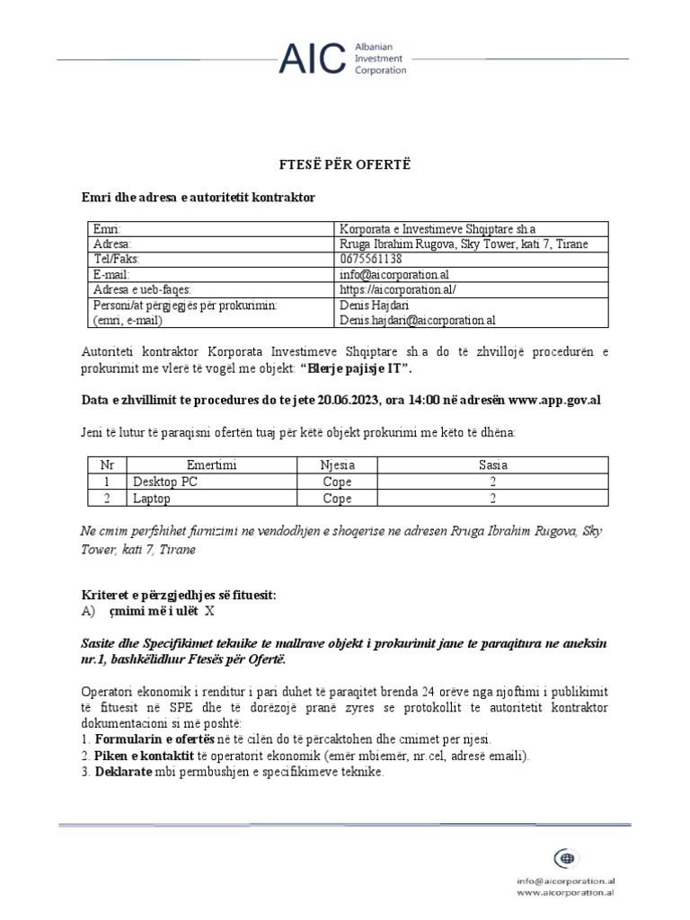 Ftesa Per Oferte | PDF