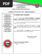 CERTIFICATE OF INDIGENCY - Photochopy