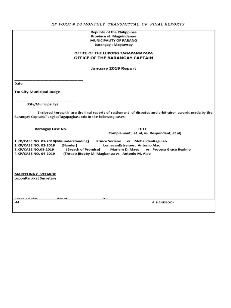 KP Form 28: Monthly Case Reports | PDF | Public Sphere | Judiciaries