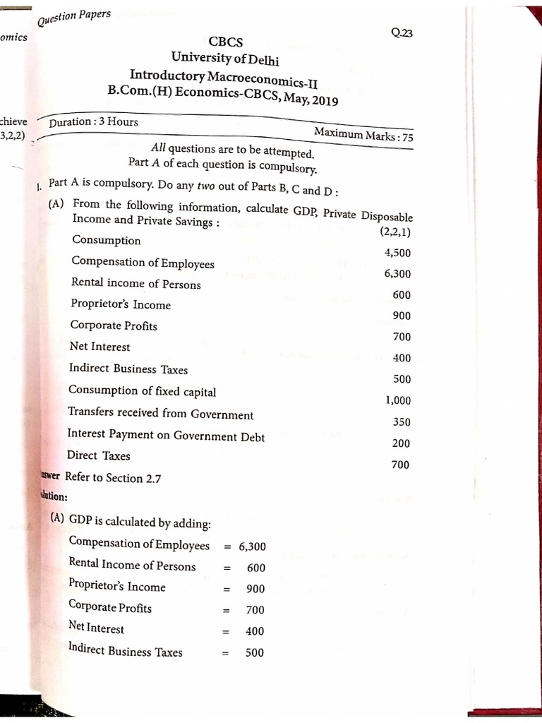 GE BCom Hons Introductory Macro Sem 2 | PDF