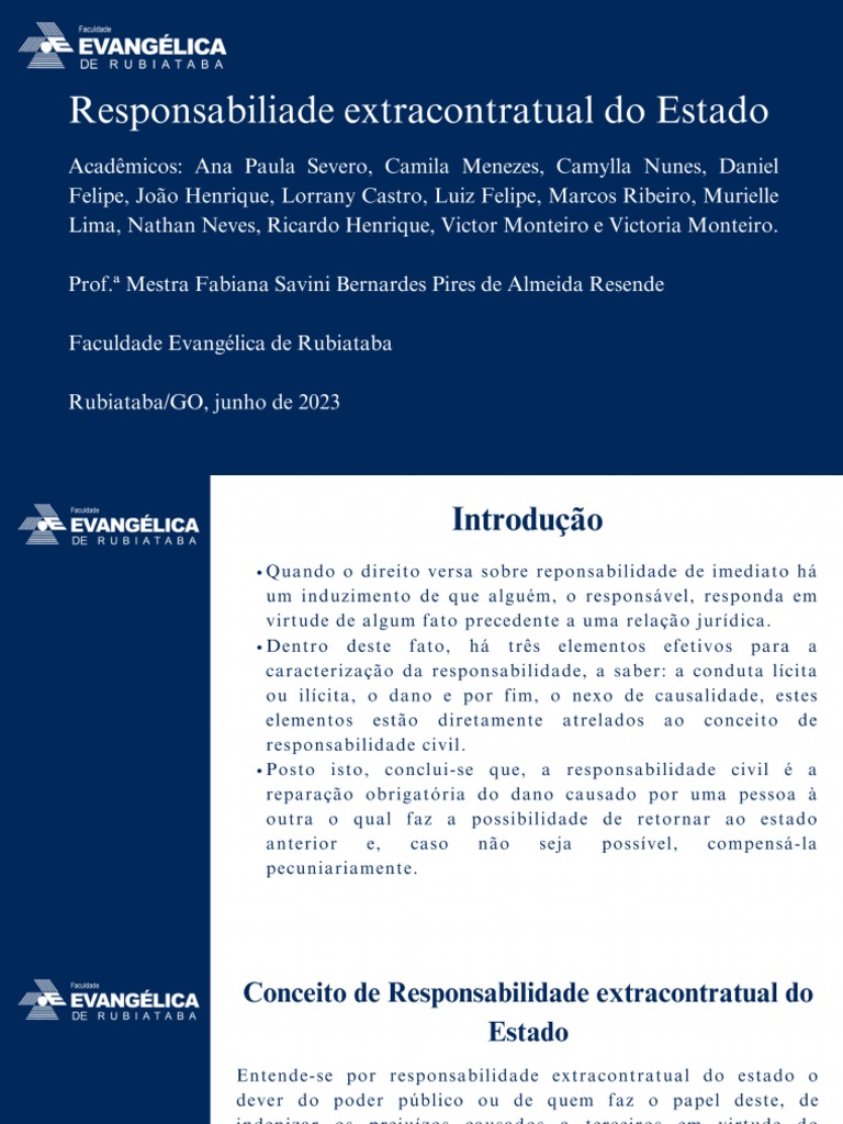 Responsabilidade Extracontratual Do Estado | PDF