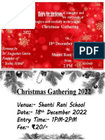 Invitation: Christmas Gathering 2022 18 December 2022 Shanti Rani School 2 PM