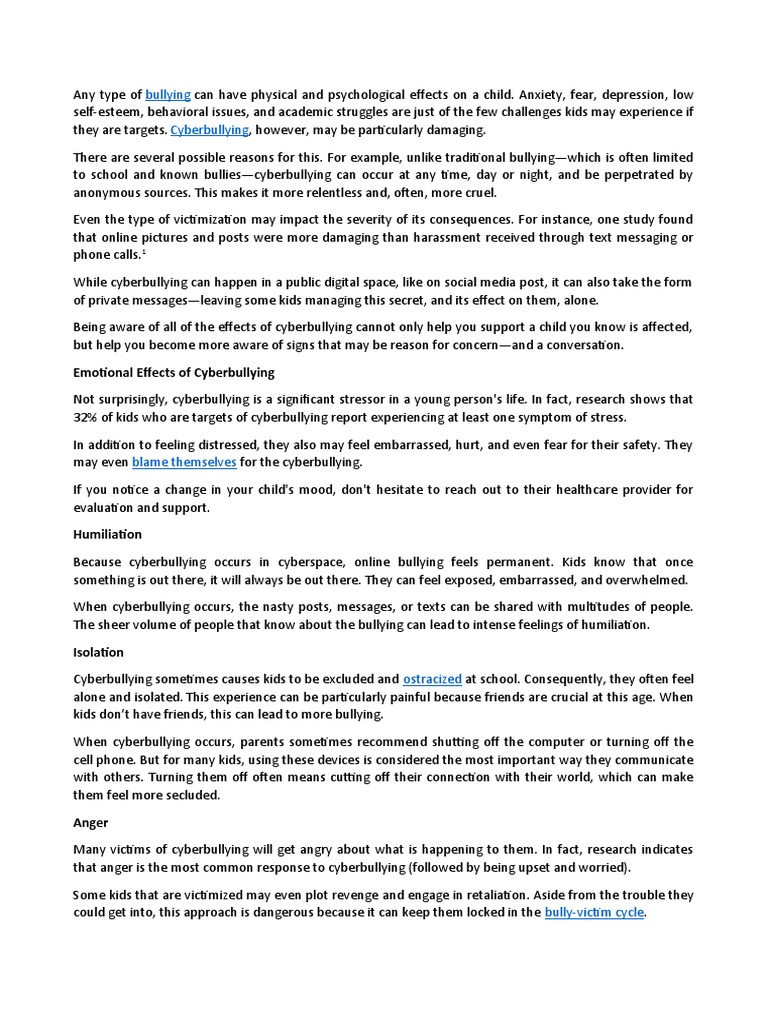 Cyberbullying | PDF | Cyberbullying | Bullying