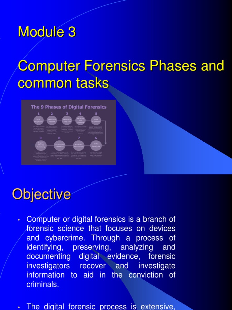 Computer Forensics Phases and Common Tasks PDF Computer Forensics