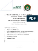 BoPA1100 - Principles of Mangement - May Mock-Exam 2023