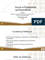 Aralin 16 Presentasyon at Paglalathala NG Pananaliksik