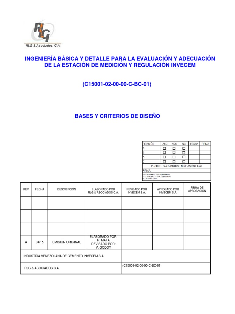 C15001-02-00-00-C-BC-01 Bases y Criterios de Diseño Rev A | PDF ...