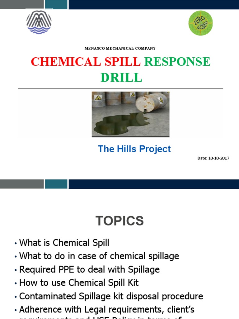 Menasco Chemical Spill Drill Training PDF