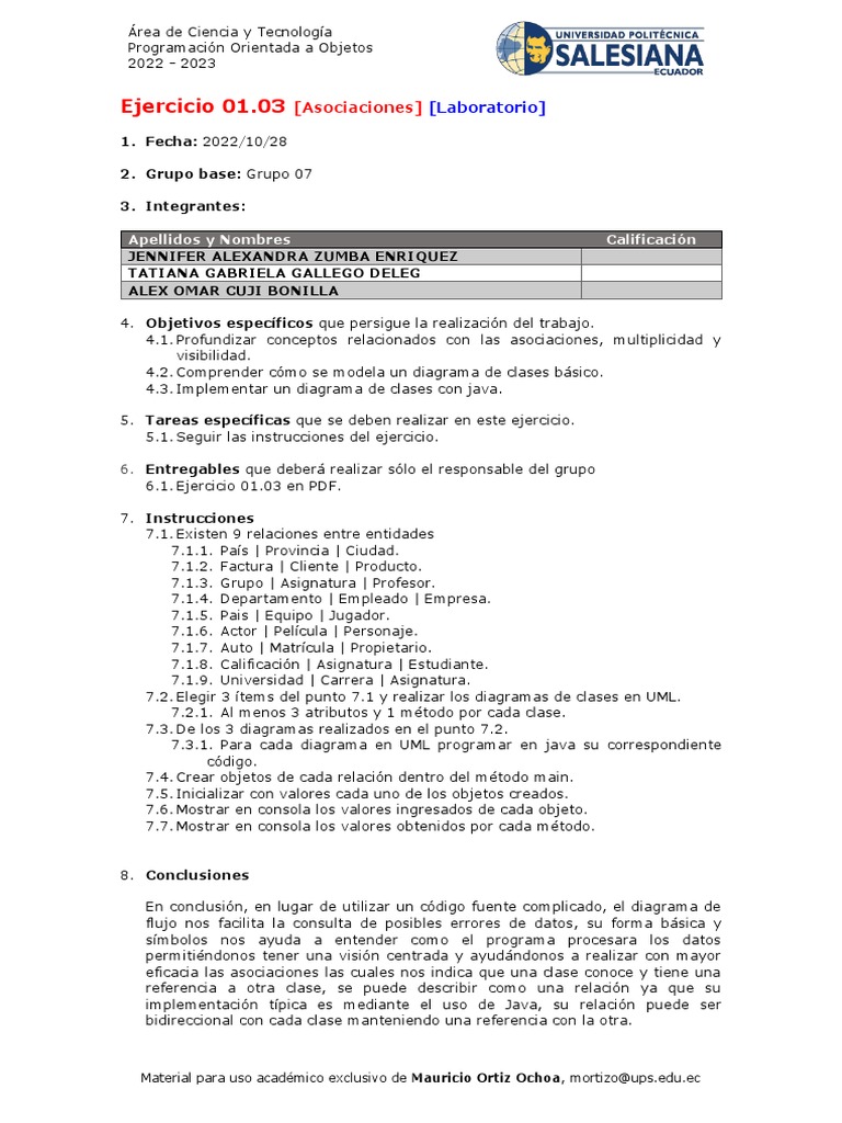 Ejercicio de UML y Java en POO | PDF | Java (lenguaje de programación ...