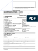 Antragsformular Anmeldebescheinigung