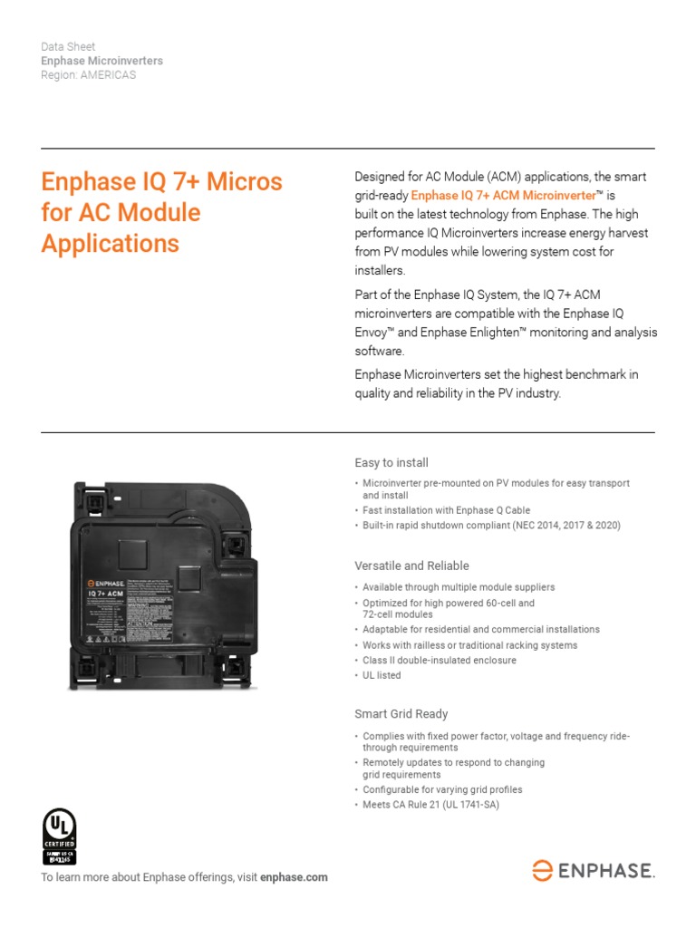 Iq 7plus Acm Ds en Us | PDF | Solar Panel | Alternating Current