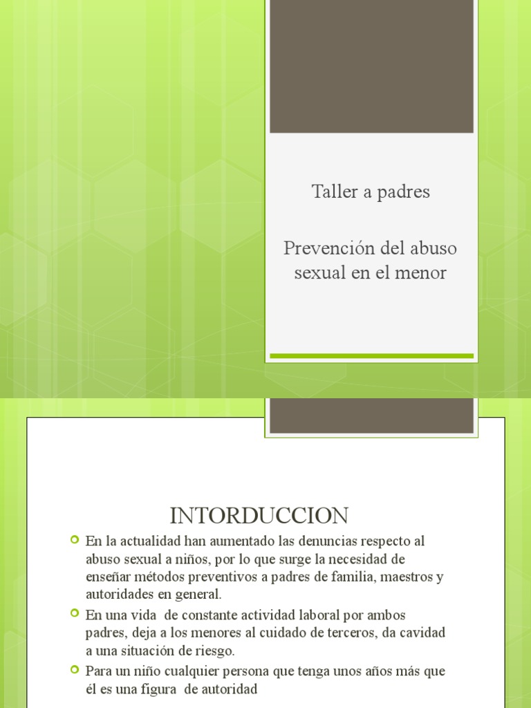 Taller A Padres Prevencion Del Abuso Sexual Del Menor | PDF | Abuso ...