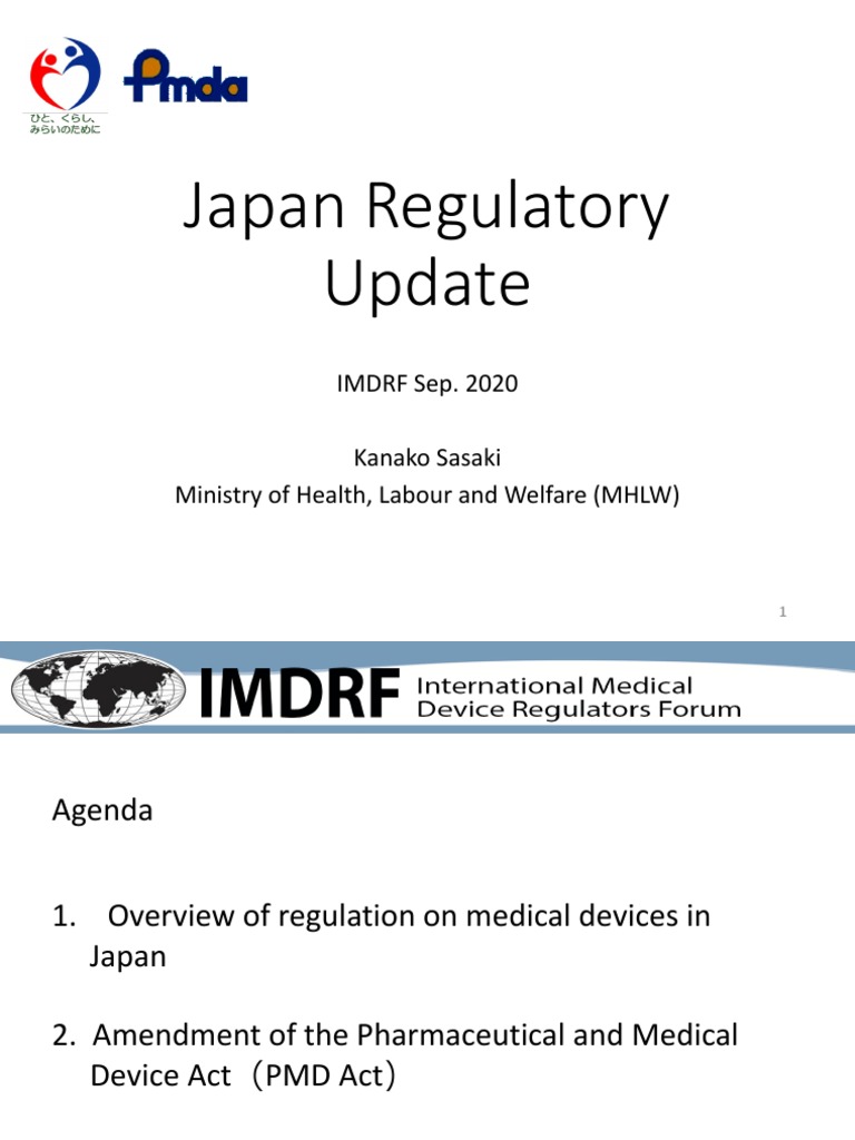 PMDA MHLW Japan Regulatory Update IMDRF Meet PDF Medical Device