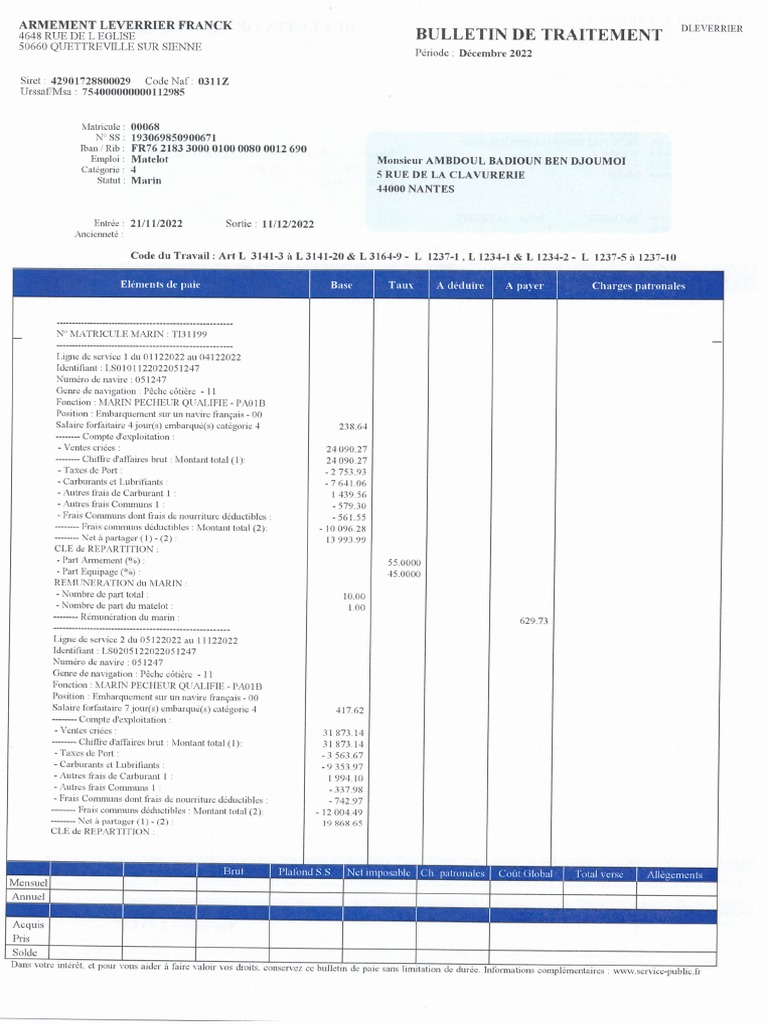 BULLETIN DE SALAIRE GUINEE visual data 6