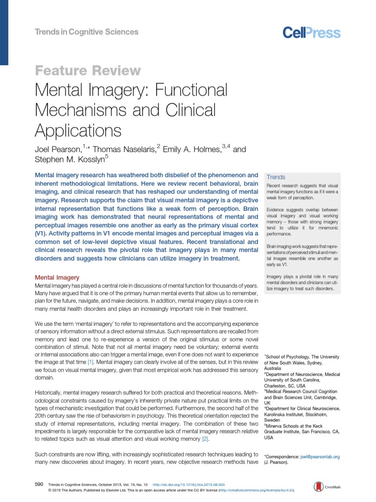 Mental Imagery: Mechanisms and Impact | PDF | Mental Image | Perception