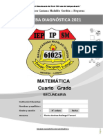 PRUEBA DIAGNÓSTICA DEL ÁREA DE MATEMÁTICA - 4to Grado