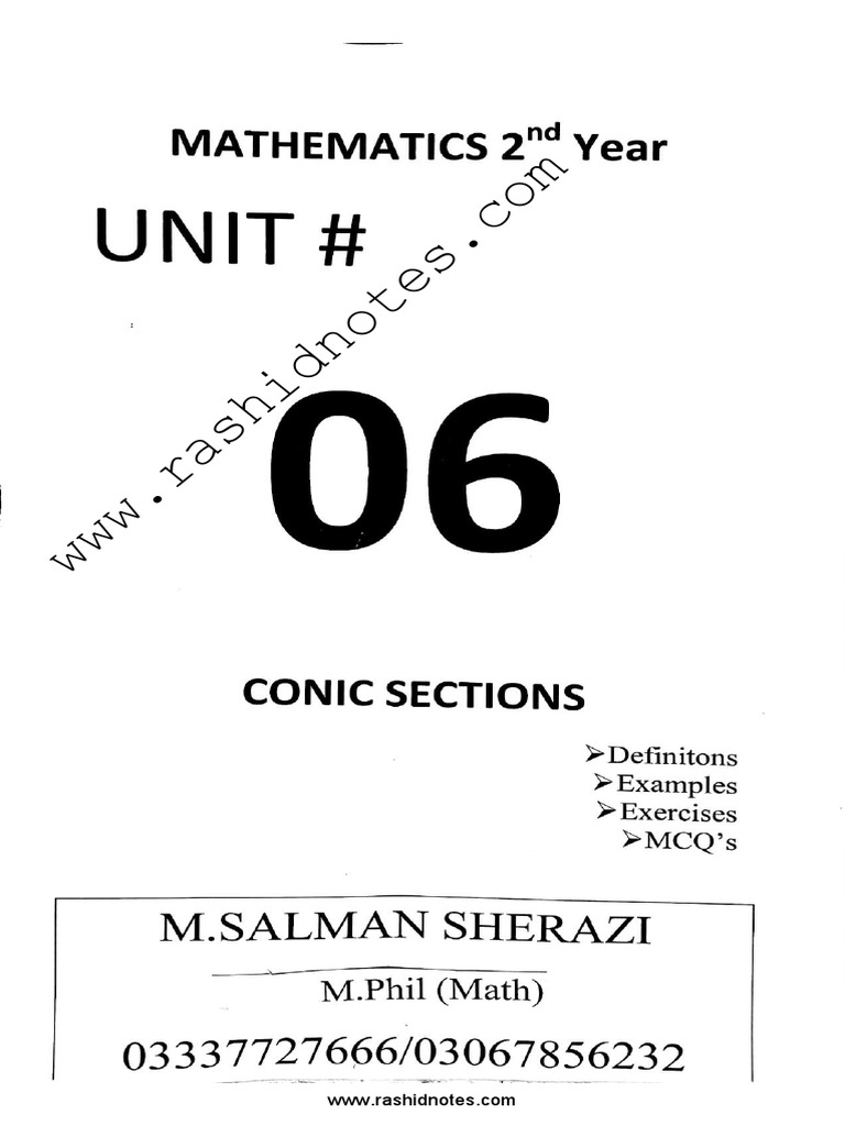 2nd year math chapter 6 notes pdf