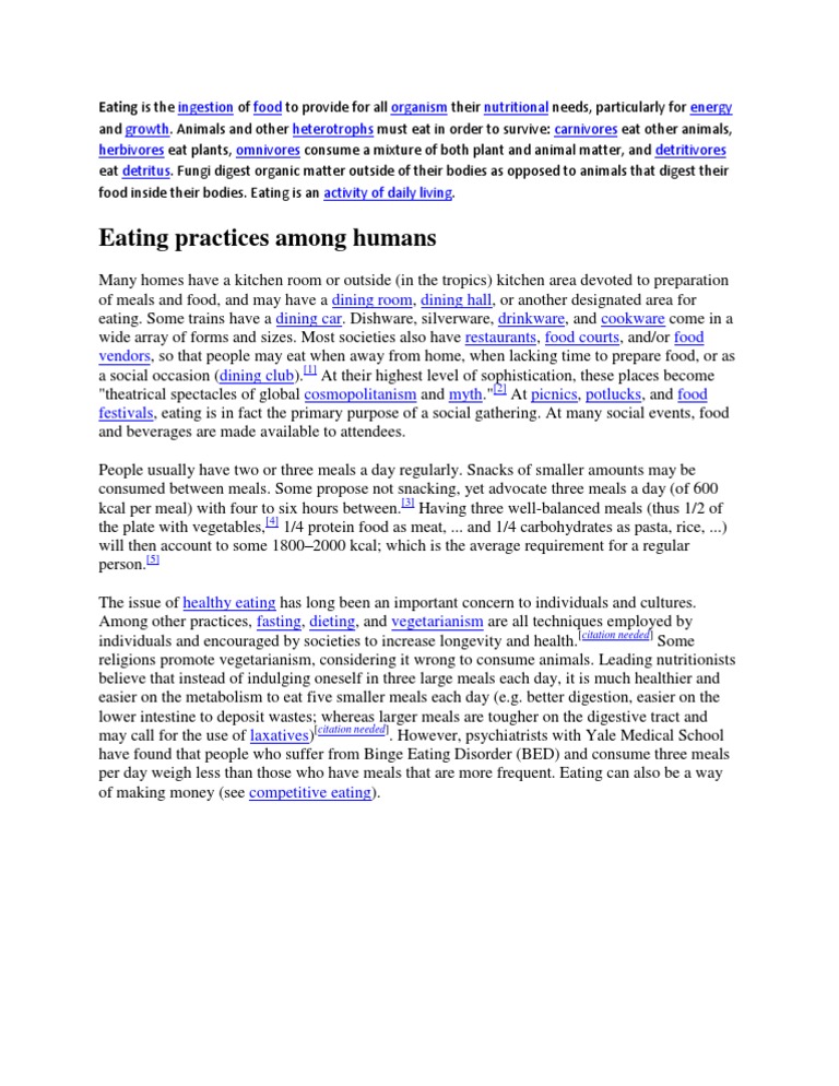Understanding Eating Habits and Practices | PDF | Eating | Behavioral ...