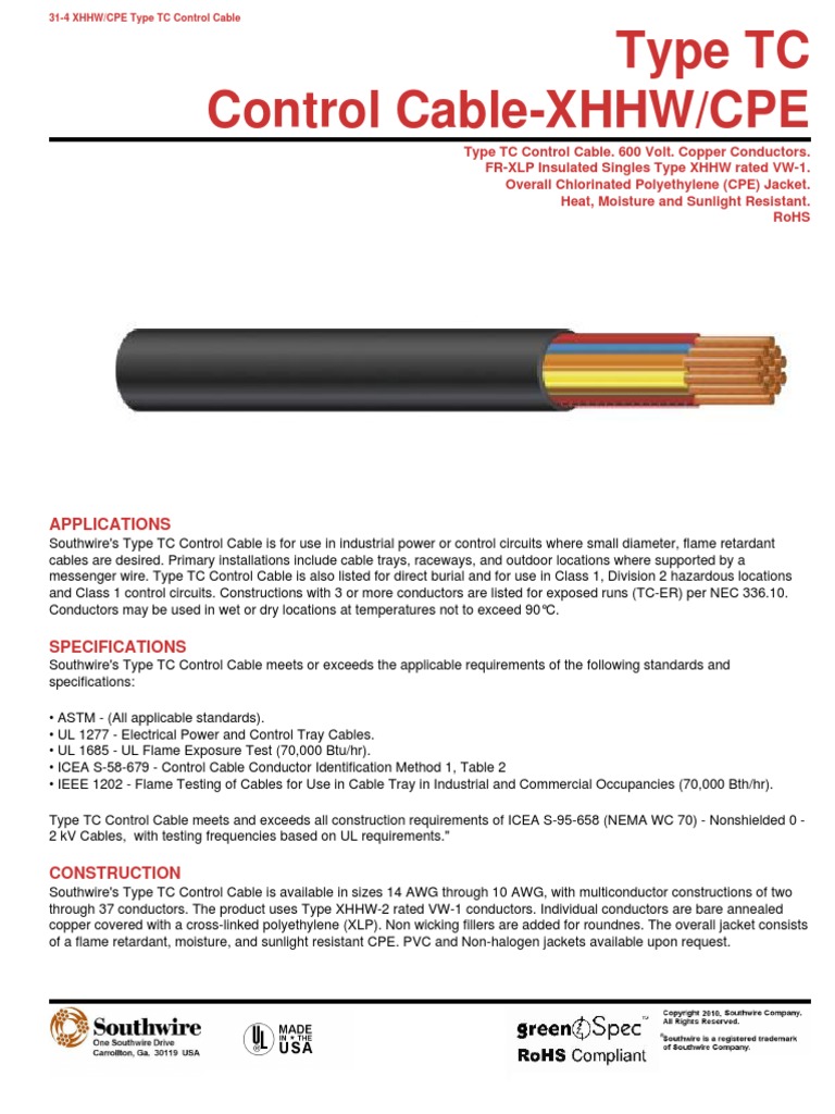 Cable XHHW PDF Equipment