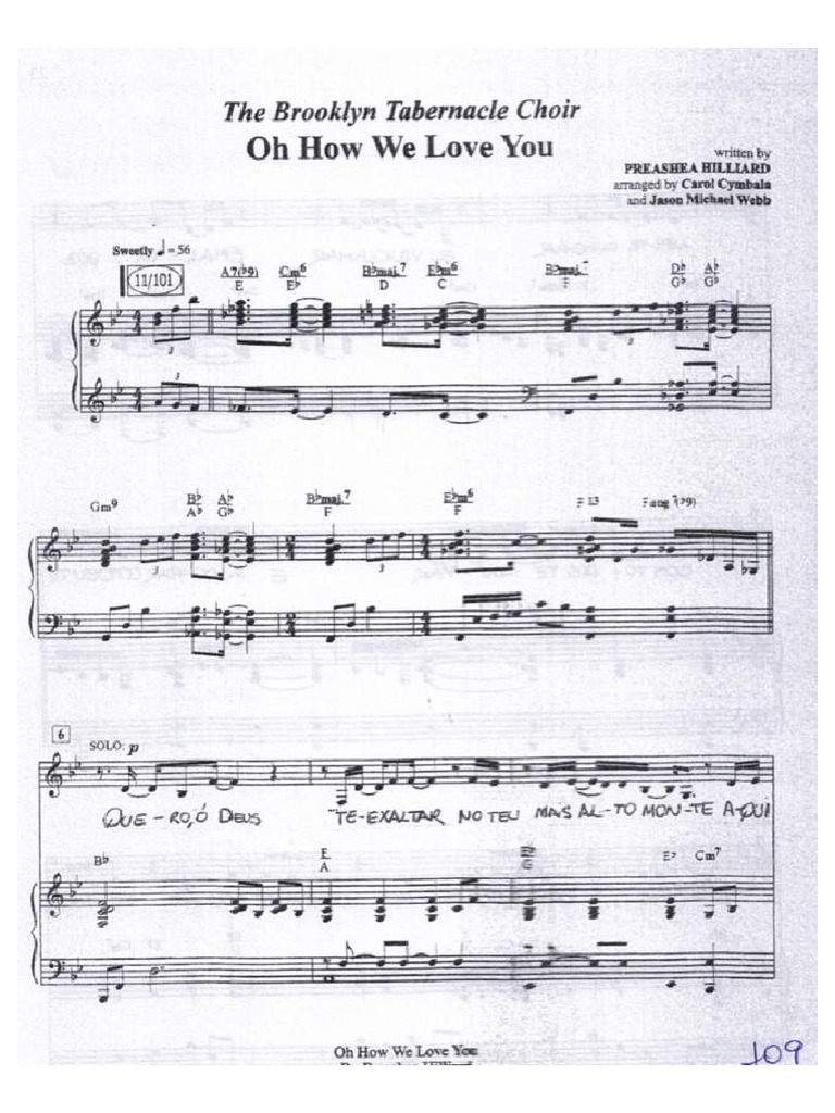 Oh how we love you piano pdf