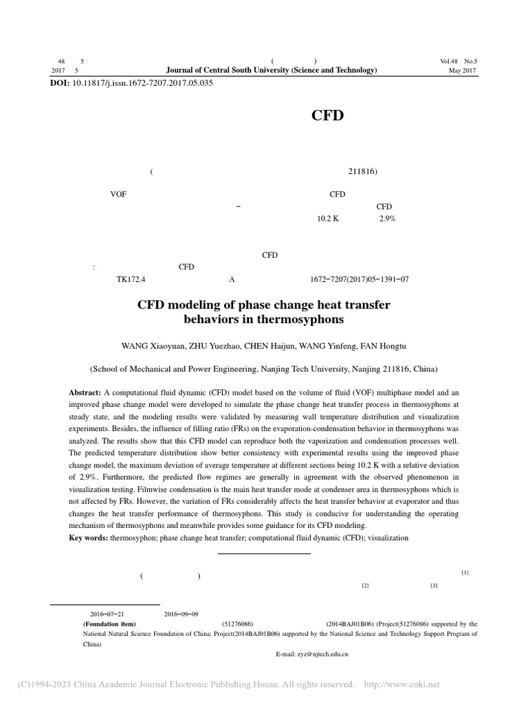 CFD Simulation of Thermosyphon Heat Transfer | PDF | Computational ...