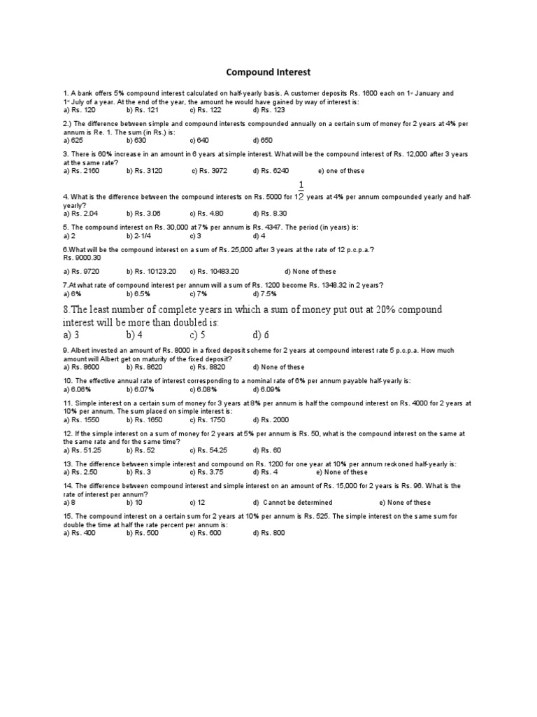 Compound Interes - VIII | PDF | Compound Interest | Interest