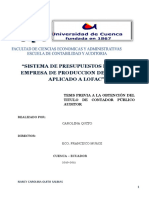 Informacion de Presupuesto Calzado