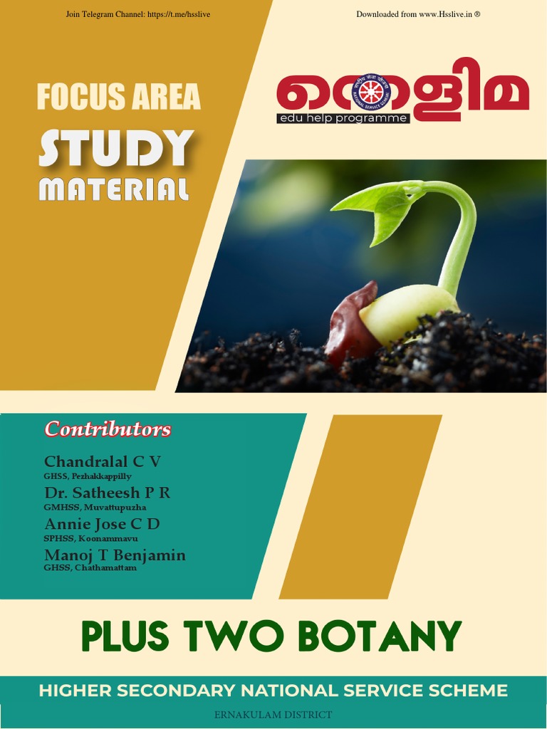 Hsslive+2 Botany FOCUS AREA Notes by NSS PDF Fertilisation Flowers