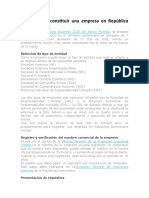 Proceso para Constituir Una Empresa en República Dominicana